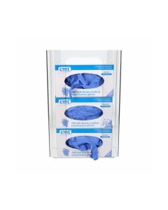 CMT wandhouder tbv handschoenen 3-vaks transparant