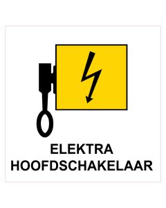 Pictogram sticker electra hoofdschakelaar 10x10cm