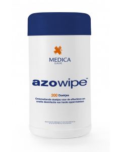 Desinfectie doekje Azowipe 200 bac 20x20cm blauw