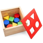 Houten-vormenstoof met 8 gekleurde blokken